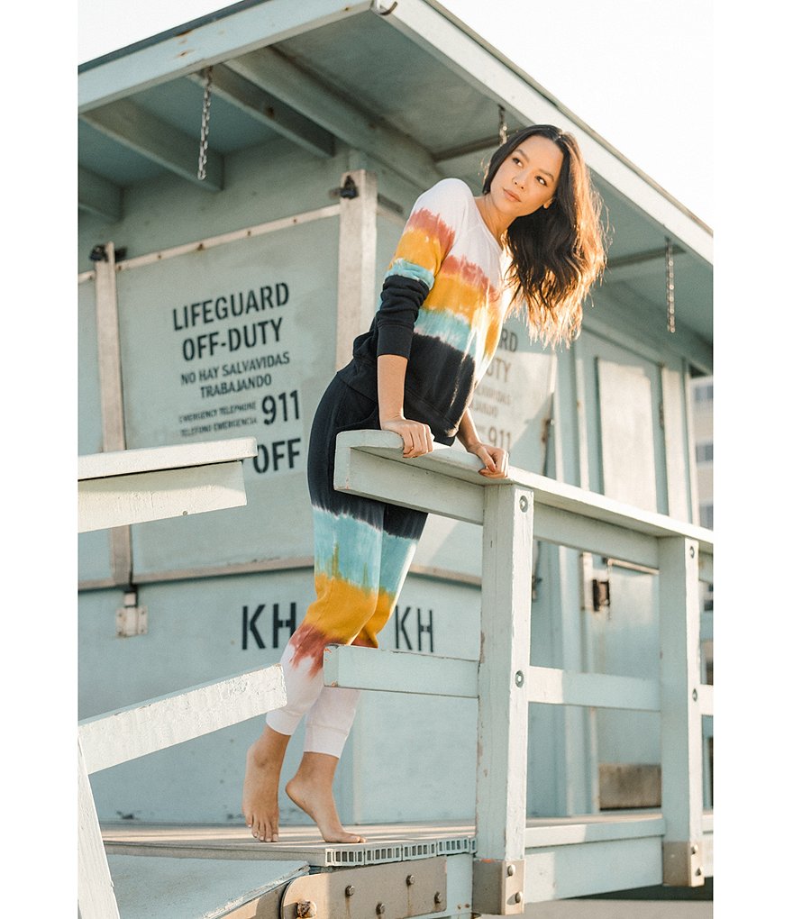 JALA Rainbow Tie-Dye Chill Pullover French Terry Coordinating Lounge Top