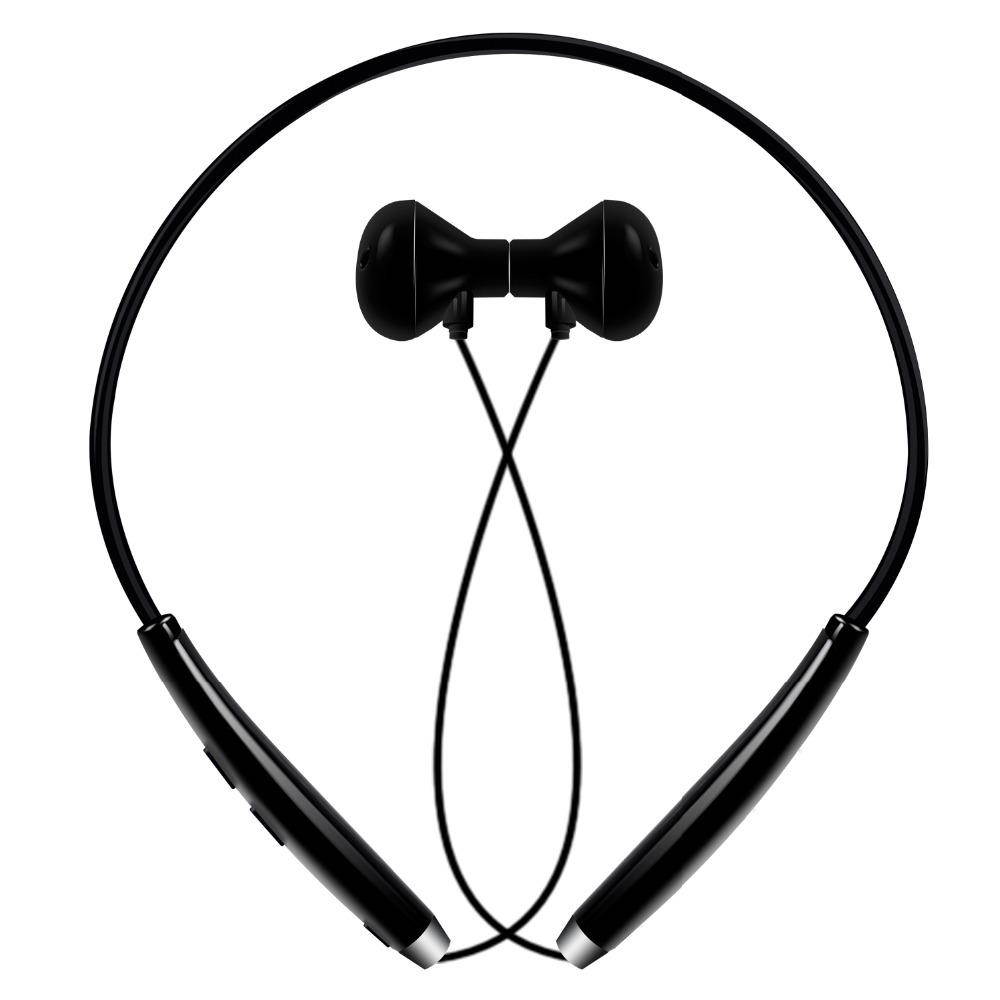 FineBlue FM-500 Wireless Bluetooth Headset V4.1 Magnetic Headphone Sport Running Handsfree For all Phone - Black Silver