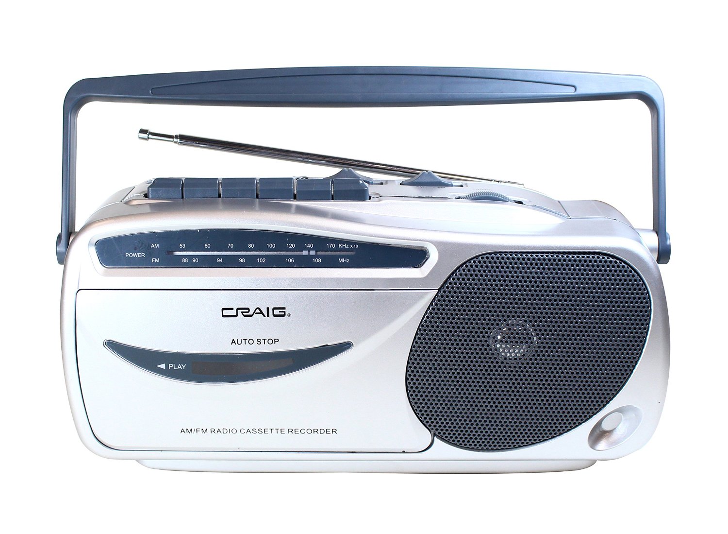 Craig Electronics CD6911 Portable AM/FM Radio Cassette Player with Recorder