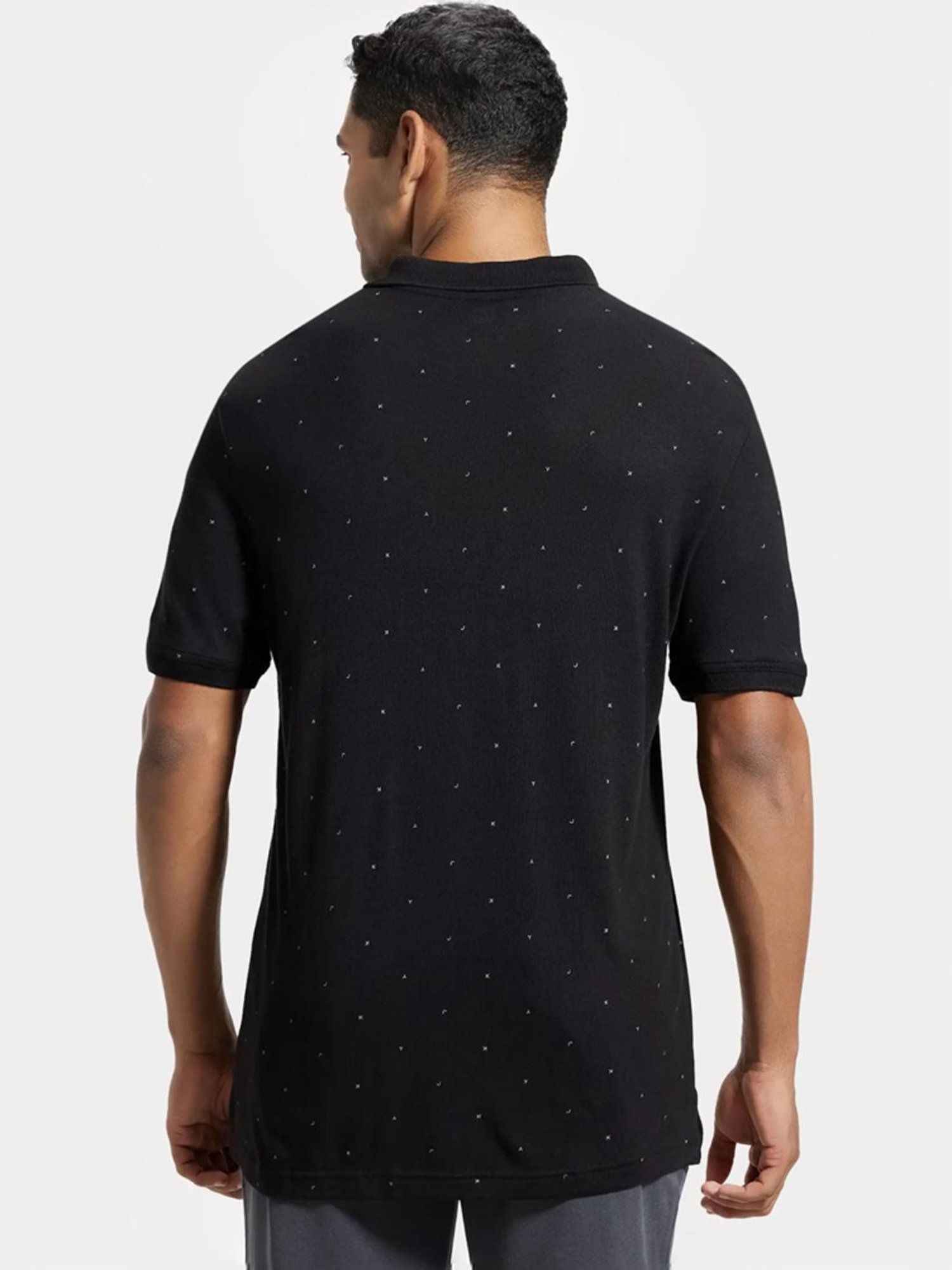 Jockey IM16 Men's Tencel Micro Modal And Cotton Blend Printed Half Sleeve Polo T-Shirt