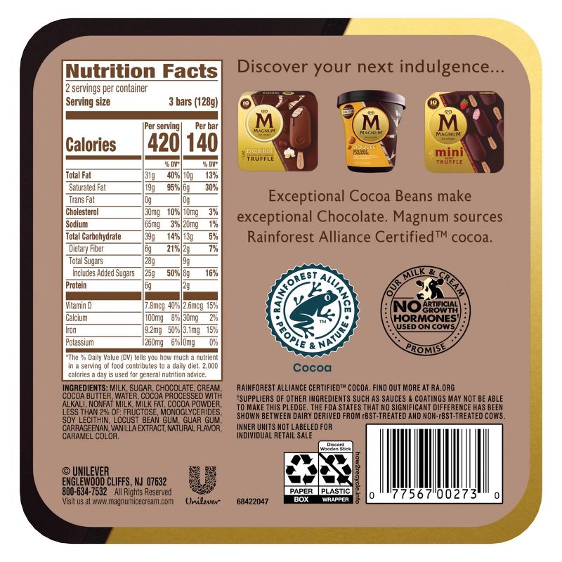 Magnum Mini Dark Chocolate Truffle Ice Cream Bar - 11.1oz/6ct