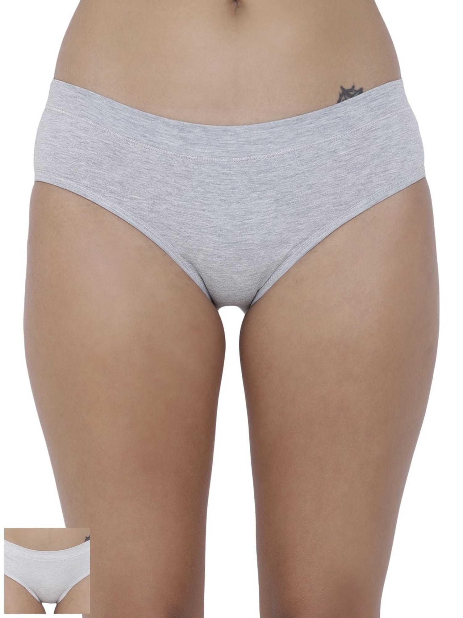 BASIICS by La Intimo Multicolor Cotton Hipster Panty ( Pack Of 2 )