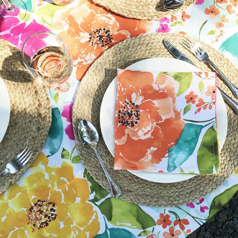 Everyday Casual Braided Jute Round Placemat Set of 4 - 15" x 15" - Jute - Elrene Home Fashions