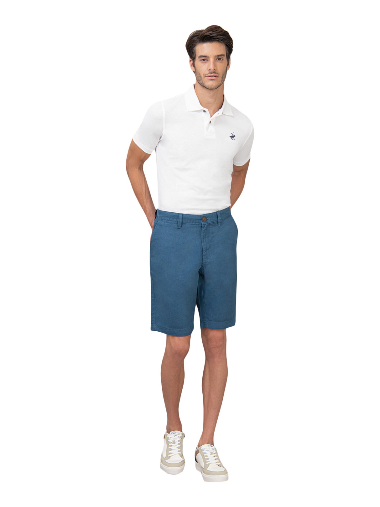 Beverly Hills Polo Club Blue Cotton Regular Fit Shorts