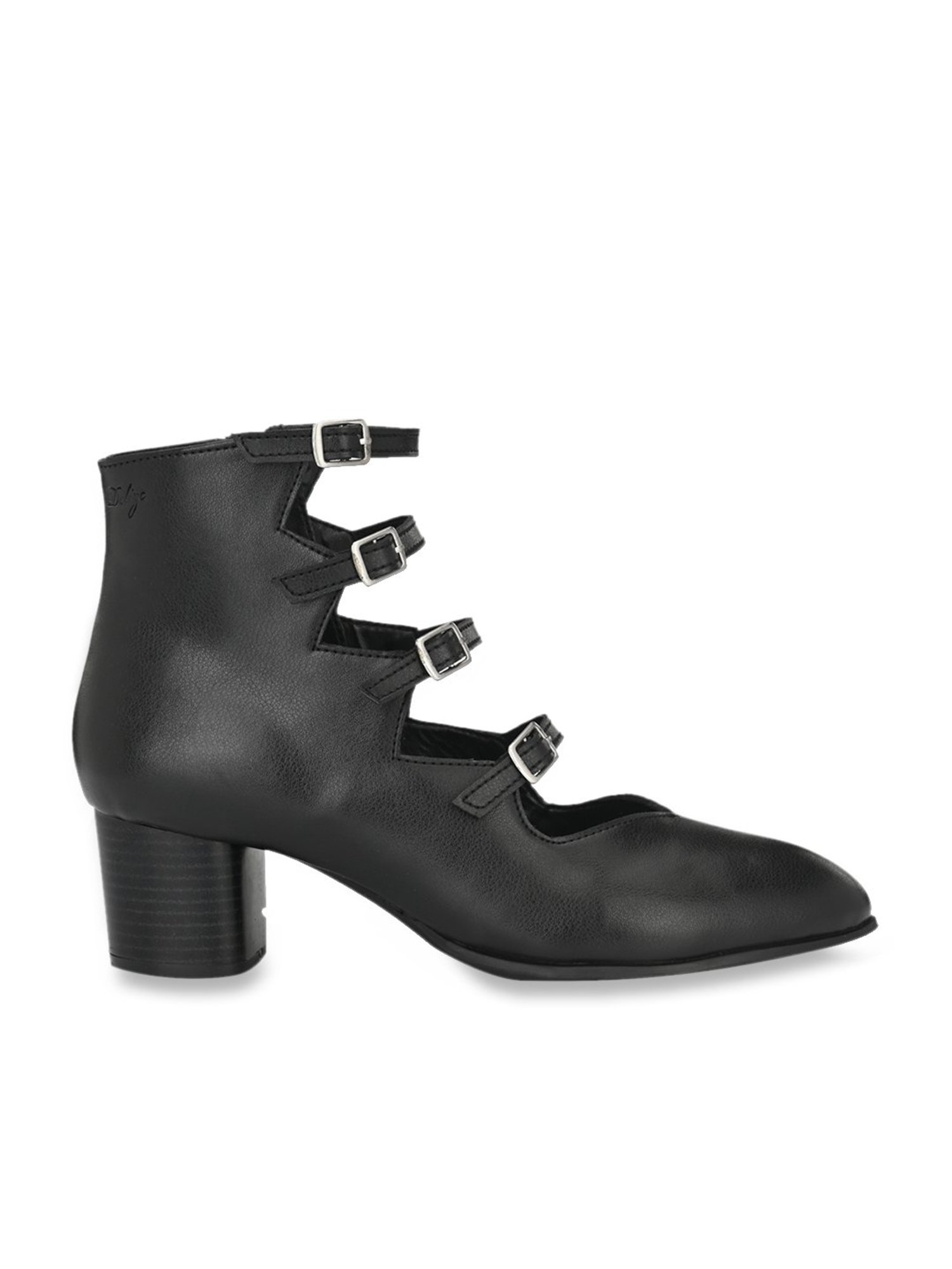 Delize Women's Black Ankle Strap Sandals