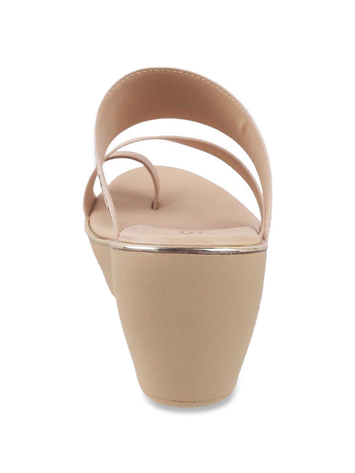 Metro Women's Beige Toe Ring Wedges