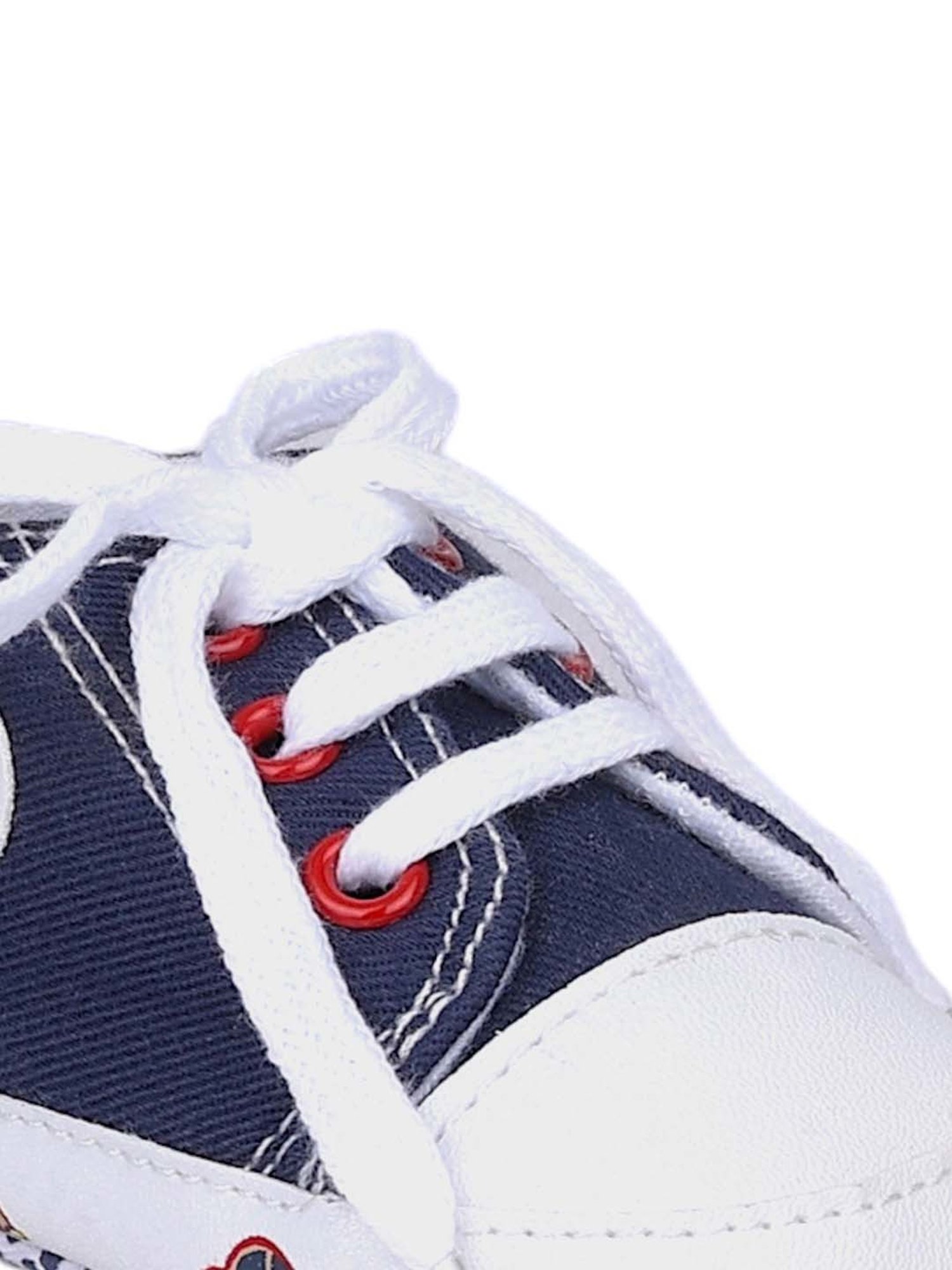 Baby Moo Kids White & Blue Casual Booties