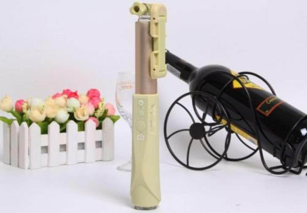 Eleoption&reg; 2016 New Focusing Adjusment Selfie stick with bluetooth built-in shutter (GOLD)