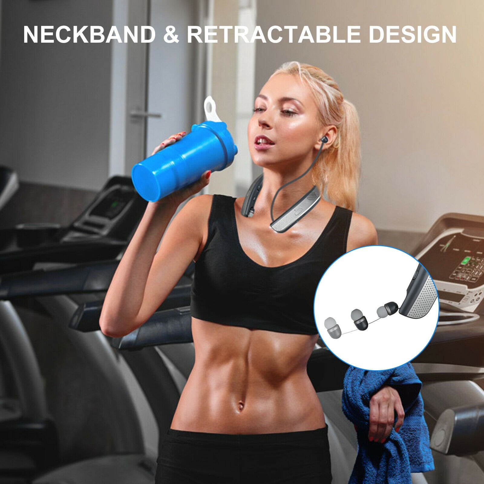 Wireless Neckband Earbuds Headset Earphone Headphone For  iPhone LG US