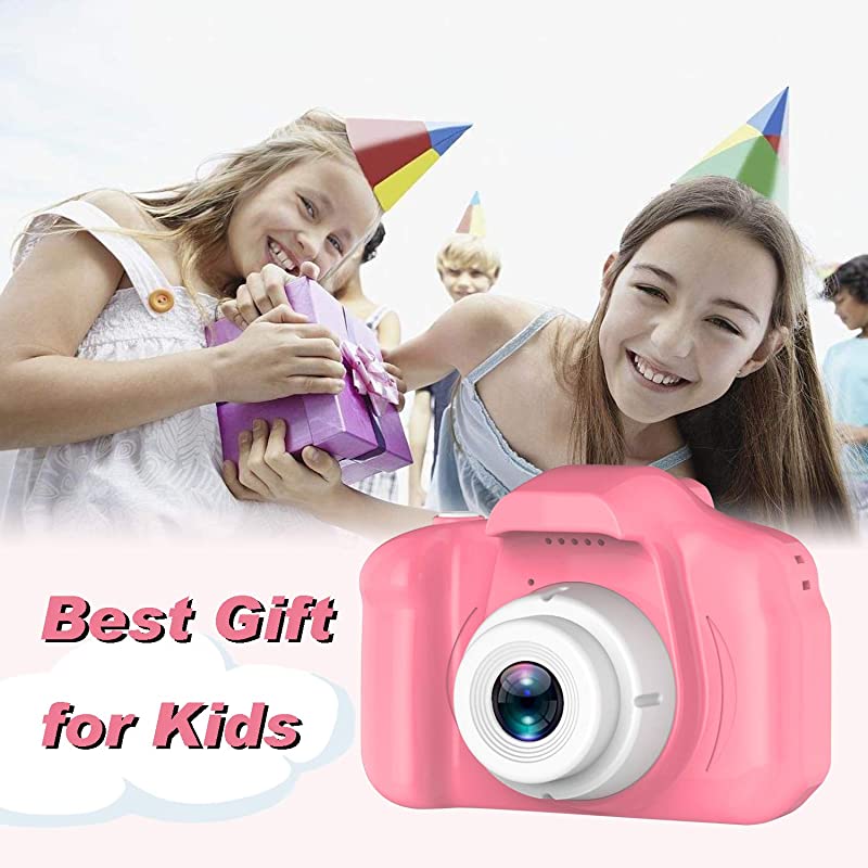 CameraChildren Digital Cameras Kid Action Camera Toddler Video Recorder 1080P IPS 2 InchChild Rechargeable Camera with 16GB TF CardChristmas and Birthday Gifts for Girls Age 38Pink