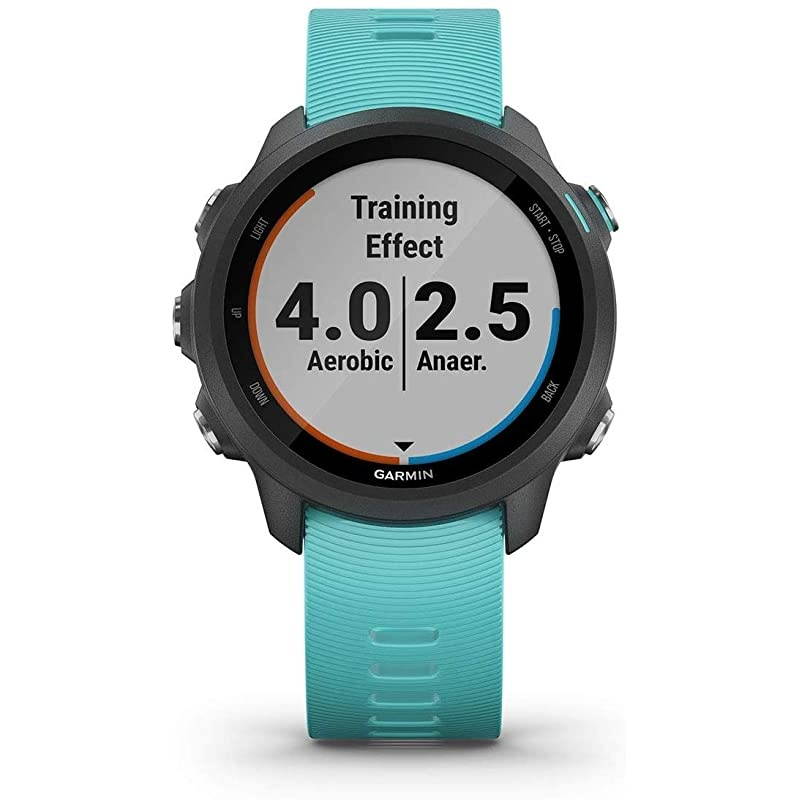 Garmin Forerunner 245 Music (Aqua) Gift Box Bundle | + HD Screen Protectors (x4), USB Car/Wall Adapters & Hard Case | Prepacked with Bow, Crinkle Paper | Running GPS Watch, VO2 Max, Spotify