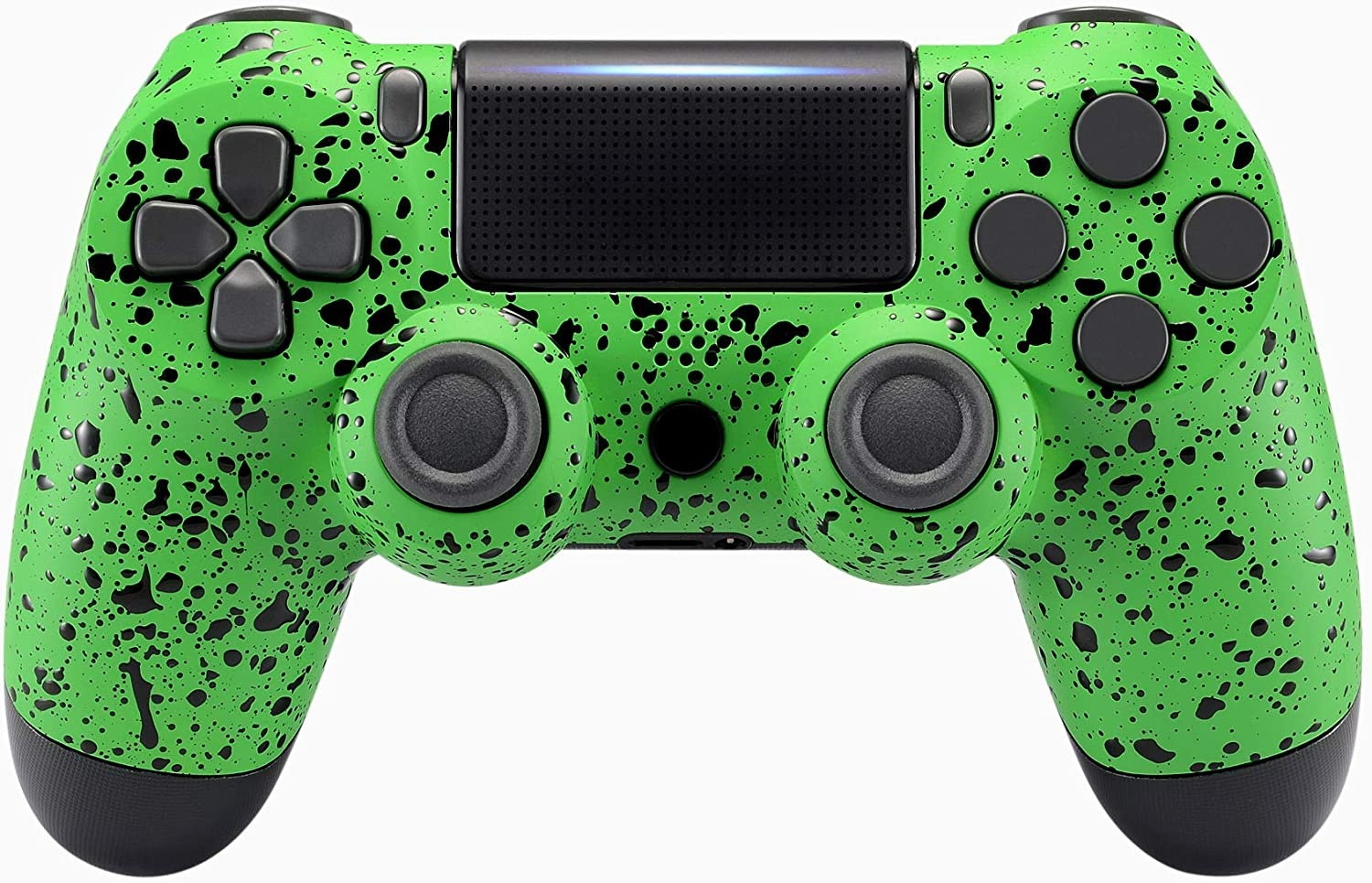 eXtremeRate Textured Green Faceplate Cover, 3D Splashing Front Housing Shell for Playstation 4 PS4 Slim PS4 Pro Controller (CUH-ZCT2 JDM-040/050/055) - Controller NOT Included