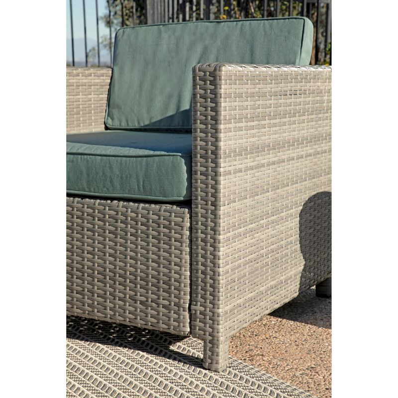 Alicia 4pc Outdoor Squared Wicker Sofa Set - Light Gray - Coaster