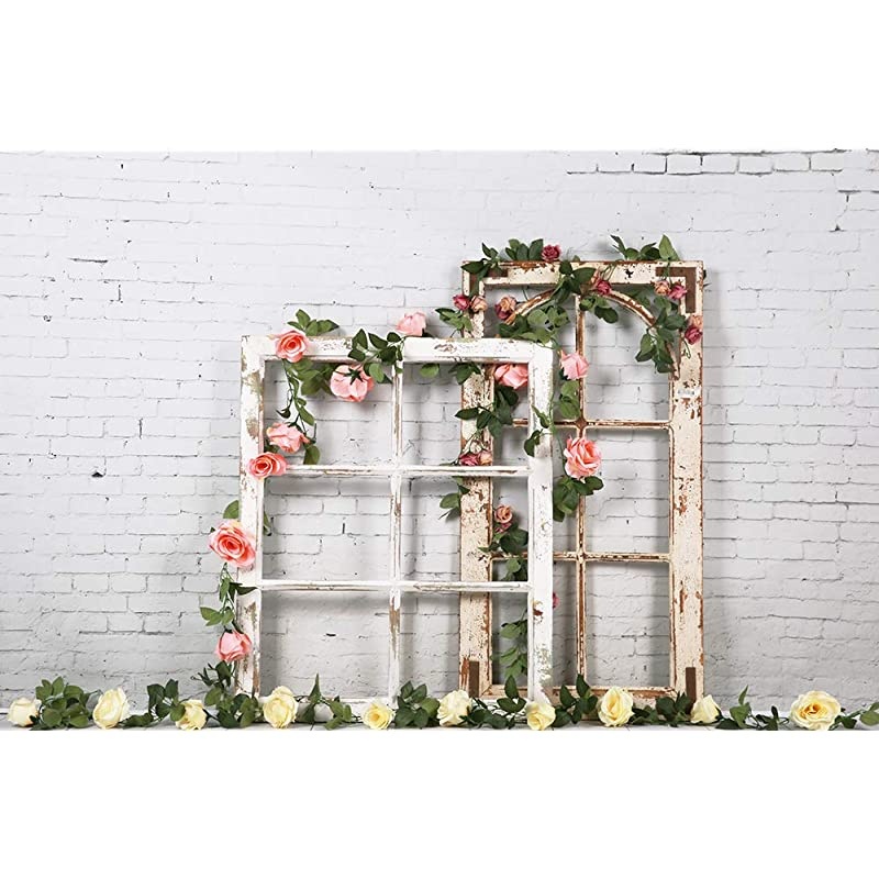 79quotx59quot Horizontal White Brick Wall Photography Backdrop Vinyl Background for Pictures D2504