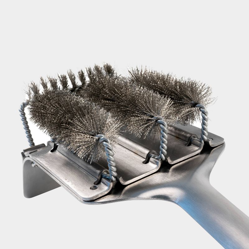 Brush 'n Rake Grill Brush & Coal Rake Silver - BBQ Dragon