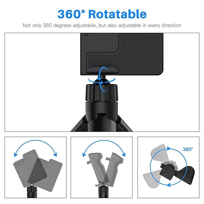 Bluetooth Phone TripodMini Selfie Stick Tripod Stand Holder Head Standard Screw Adapter with Wireless Remote Shutter Support SLR FunctionCompatible with iPhoneAndroid PhoneDigital Camera