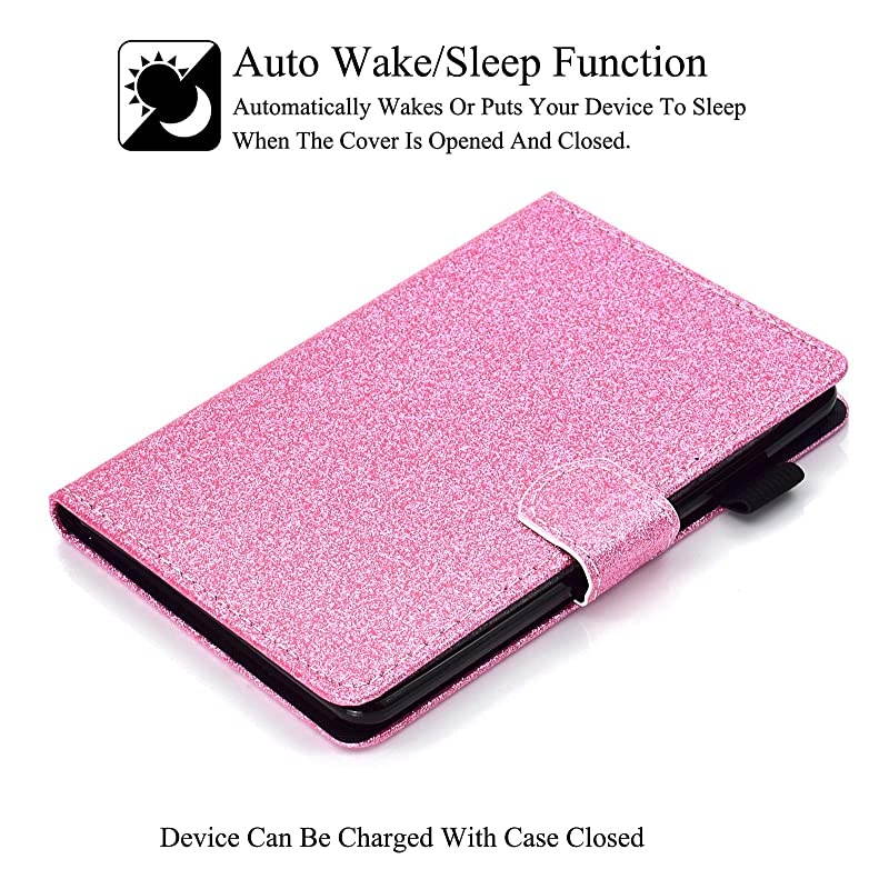 Kindle 10th Gen 2019 Case, Folio Smart Cover with Auto Wake/Sleep Feature Premium PU Leather Cards Slots Slim Cover for All-New Kindle 10th Generation 2019 Release 6" Reader (Pink)