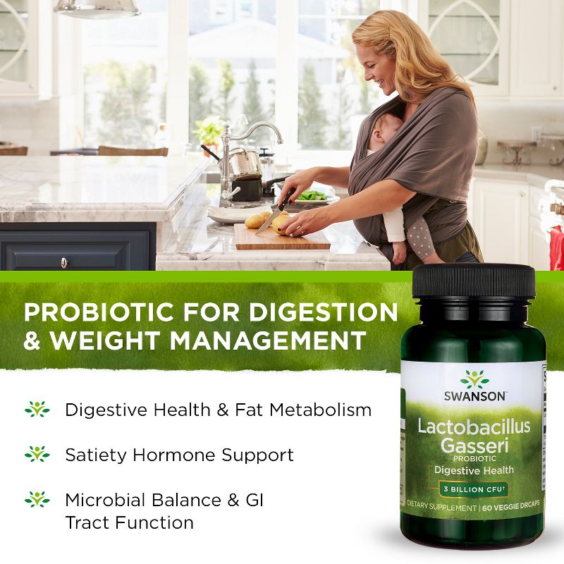 Swanson Lactobacillus Gasseri Probiotic Vegetable Capsules, 3 Billion Cfu, 60 Count.