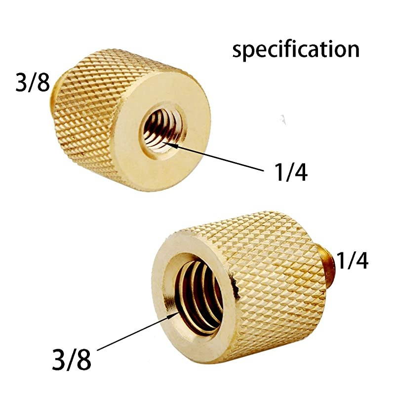 2Pack1 Piece 14quot20 Female to 38quot 16 Male1 Piece 38quot 16 Female to 14quot20 MaleTripod Threaded Camera AccessoriesCamera Screw AdapterAdapterBrass