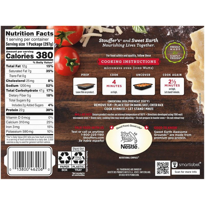 Stouffer's Plant Based Protein Frozen Meatless Lasagna - 10.5oz