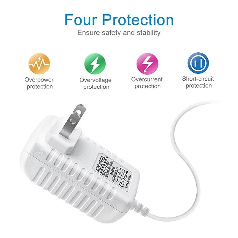 2A 24W LED Strip Power Supply with On and Off Switch, AC/DC Switching Power Adapter, 100-240V to Wall Wart Transformer for LED Strip Light 5.5/2.1 DC Female Barrel Connector to Screw Adapter