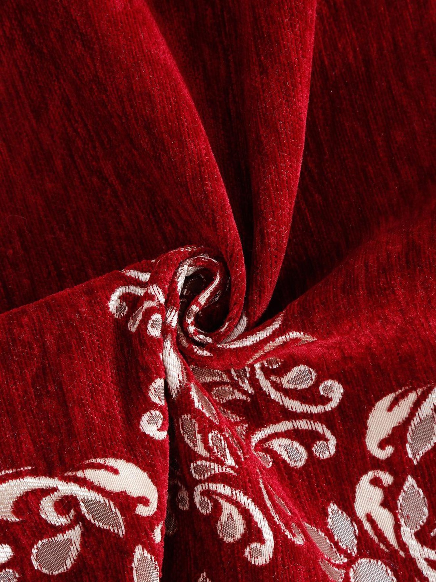 HOSTA HOMES Woven Maroon & White 5 Seater With Arm Rest Sofa Cover