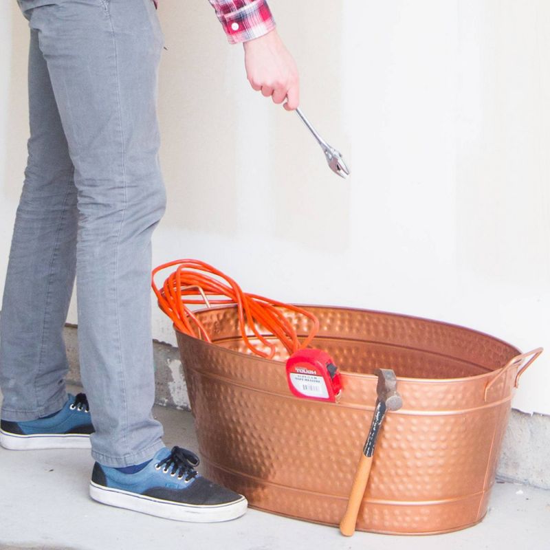 30.5" Large Oval Hammered Tub Copper Plated - ACHLA Designs