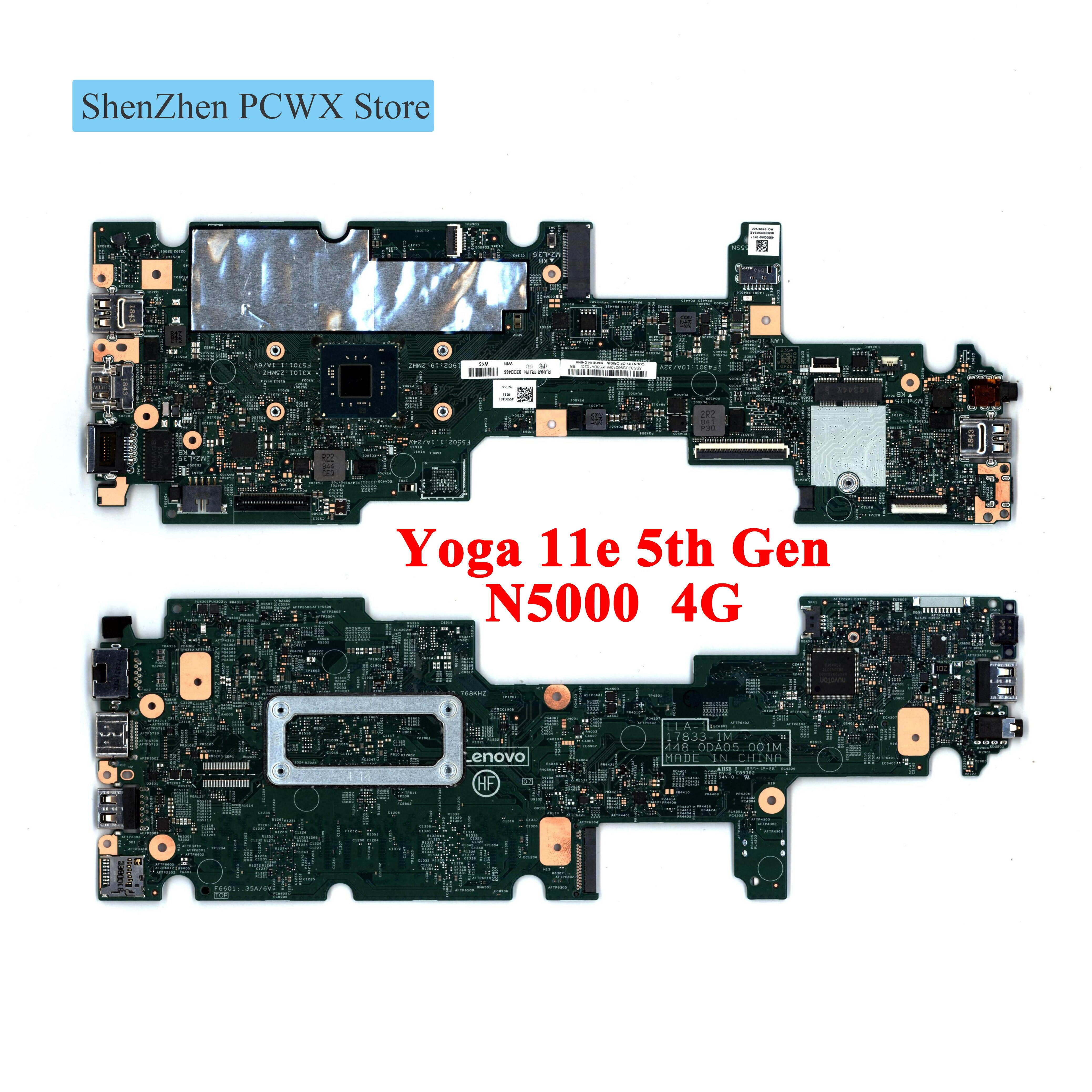 605SLP N5000 4G YG NvP WIN YT9260 LLA-1 17833-1M 448.0DA05.001M Integrated Mainboard 02DD466 for Yoga 11e 5th Gen 20LN 20LM