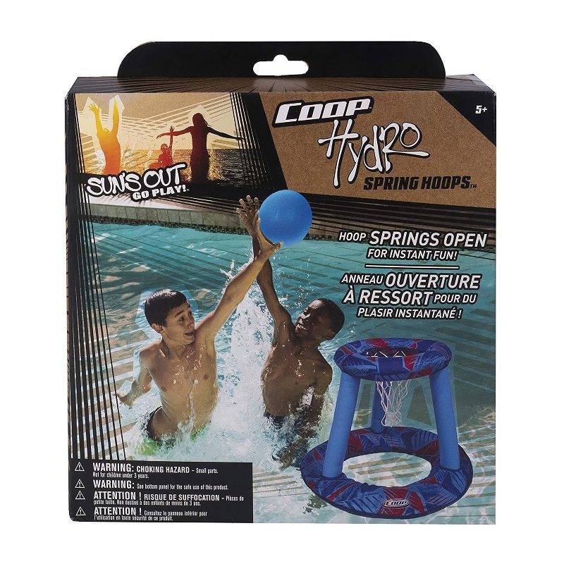 SwimWays Coop Inflatable Floating Water Pool Basketball Hoop Game w/ Spring Loaded, Storage Bag, and Basketball Included, Blue (2 Pack)