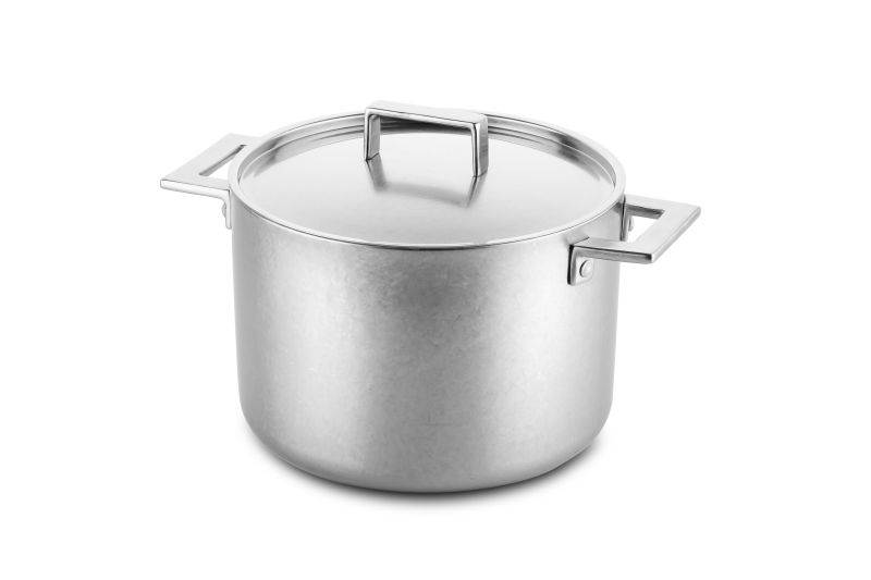 DEEP POT WITH LID CM. 20 ATTIVA PEWTER