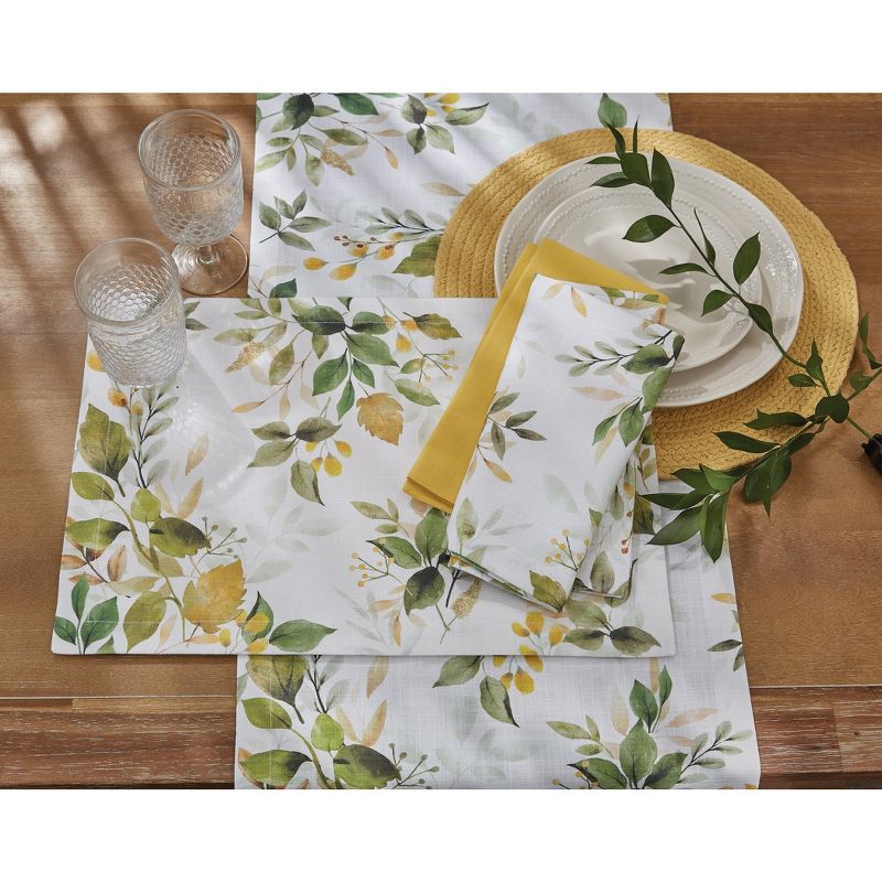 Split P Laurel Table Runner - 72"L - White