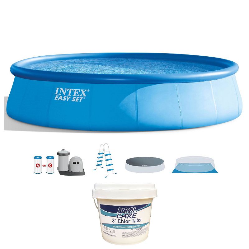 Intex 18ft x 48in Easy Set Above Ground Pool with Pump & Krill Automatic Vacuum