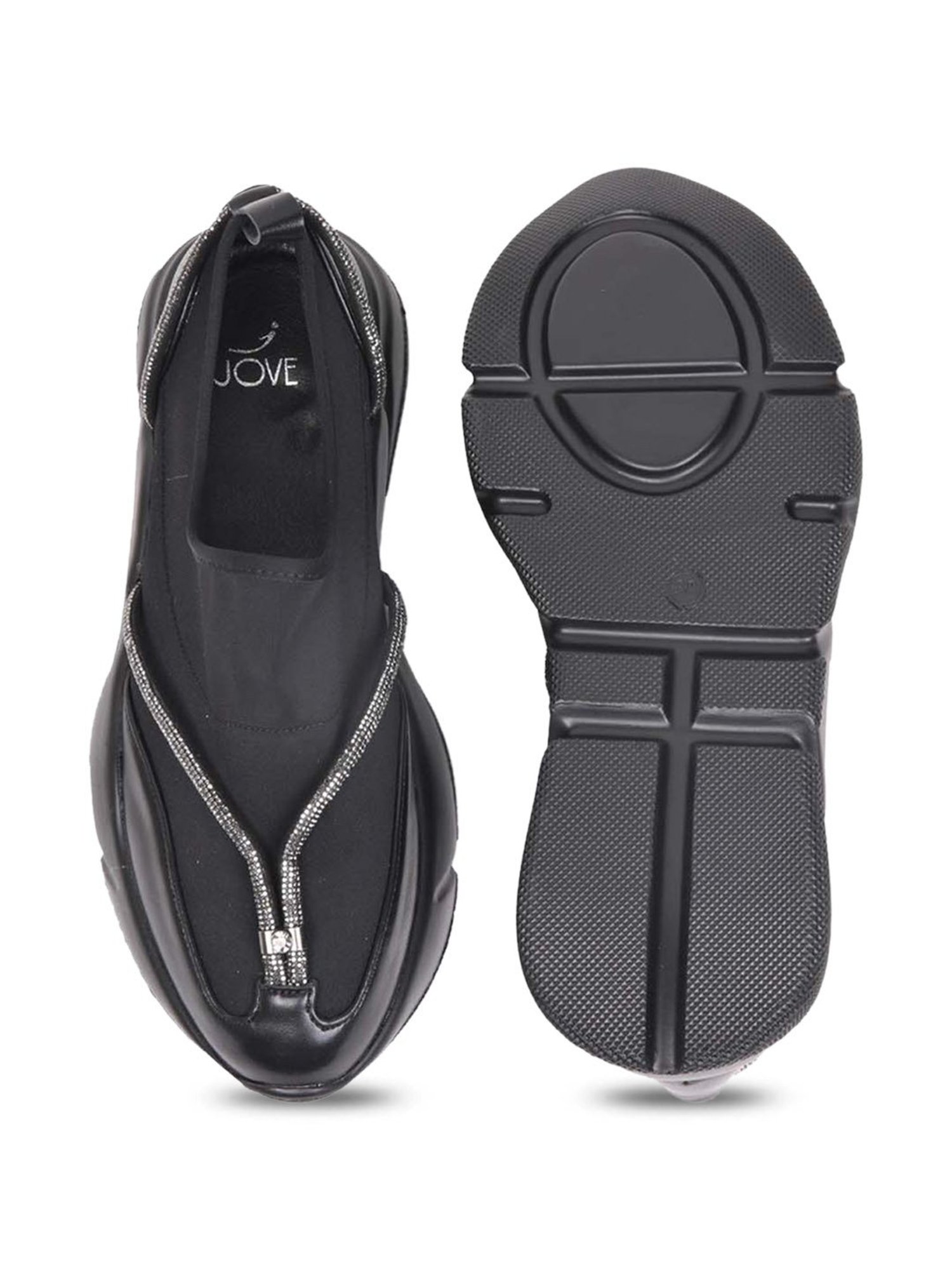 Jove Women's Black Casual Sneakers