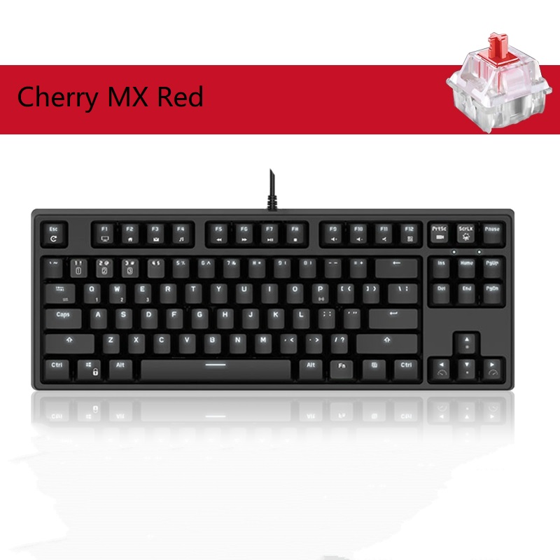 Royal Kludge RK987  N-key Rollover Ergonomic Design,Cool Exterior USB Wired PBT Keycaps White Backlit Keyboard for Gaming and Office - Black( RK Black Switch)