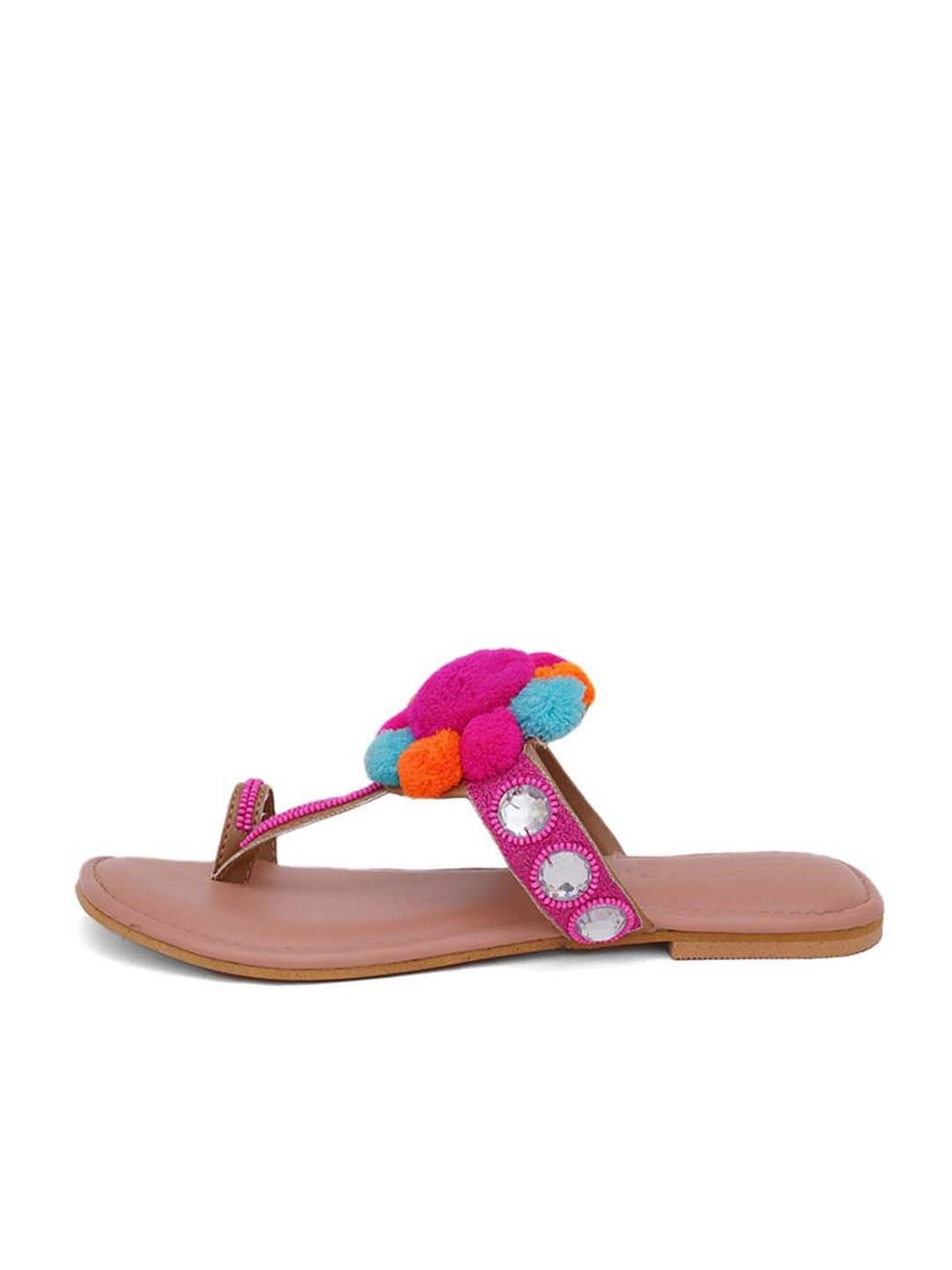 Sole House Women's Pink Toe Ring Sandals