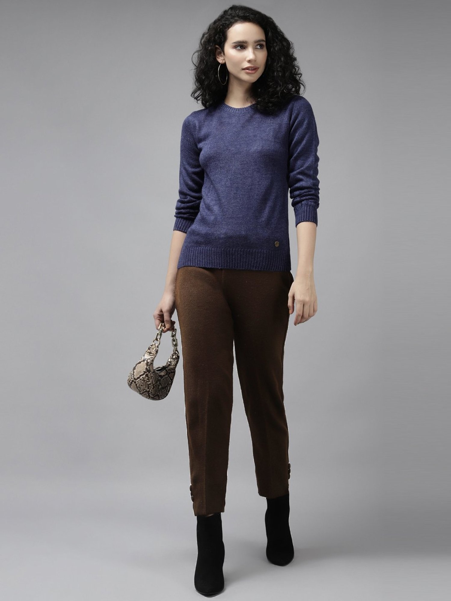 Cayman Brown Mid Rise Trousers