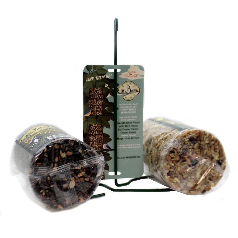 Home & Garden 11.0" Set/3 Cylinder Feed Cakes Stand No Mess Never Melt Bird Mr Bird  -  Bird And Wildlife Food