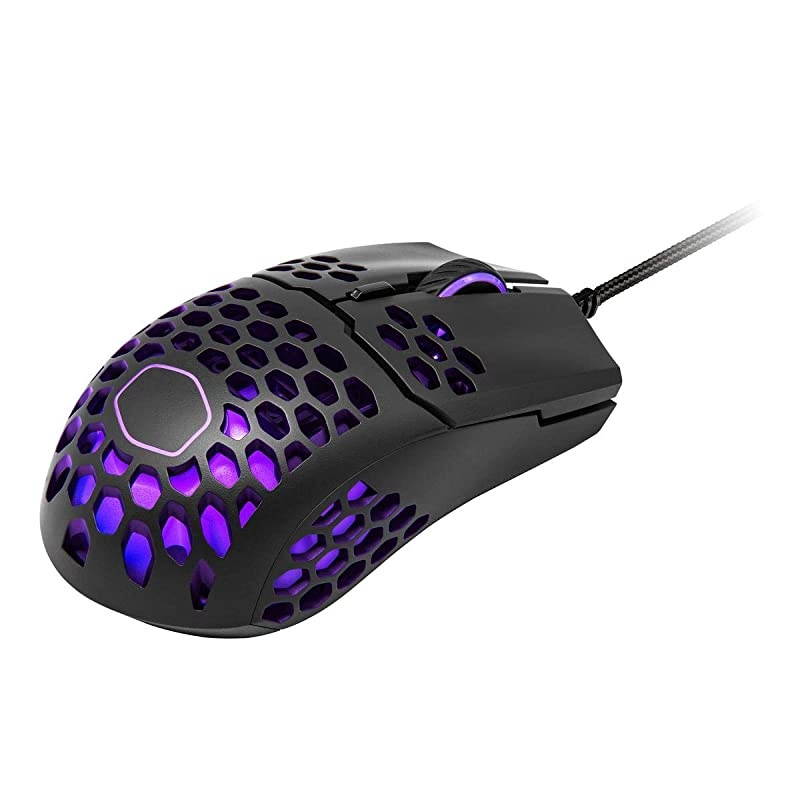 MM711 RGBLED Lightweight 60g Wired Gaming Mouse 16000 DPI Optical Sensor 20 Million Click Omron Switches Smooth Glide PTFE Feet and Ambidextrous Honeycomb Shell Matte Black