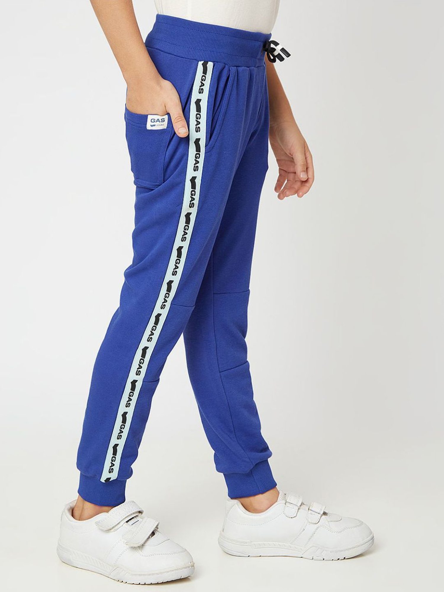 GAS Kids Blue Printed Joggers