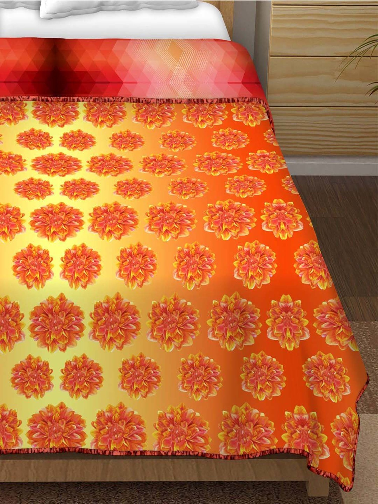 Bella Casa Breeze Collection Yellow & Red 150 GSM Double Reversible Dohar