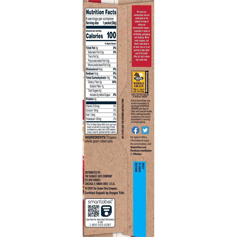 Quaker Select Starts Organic Instant Oatmeal - 8ct