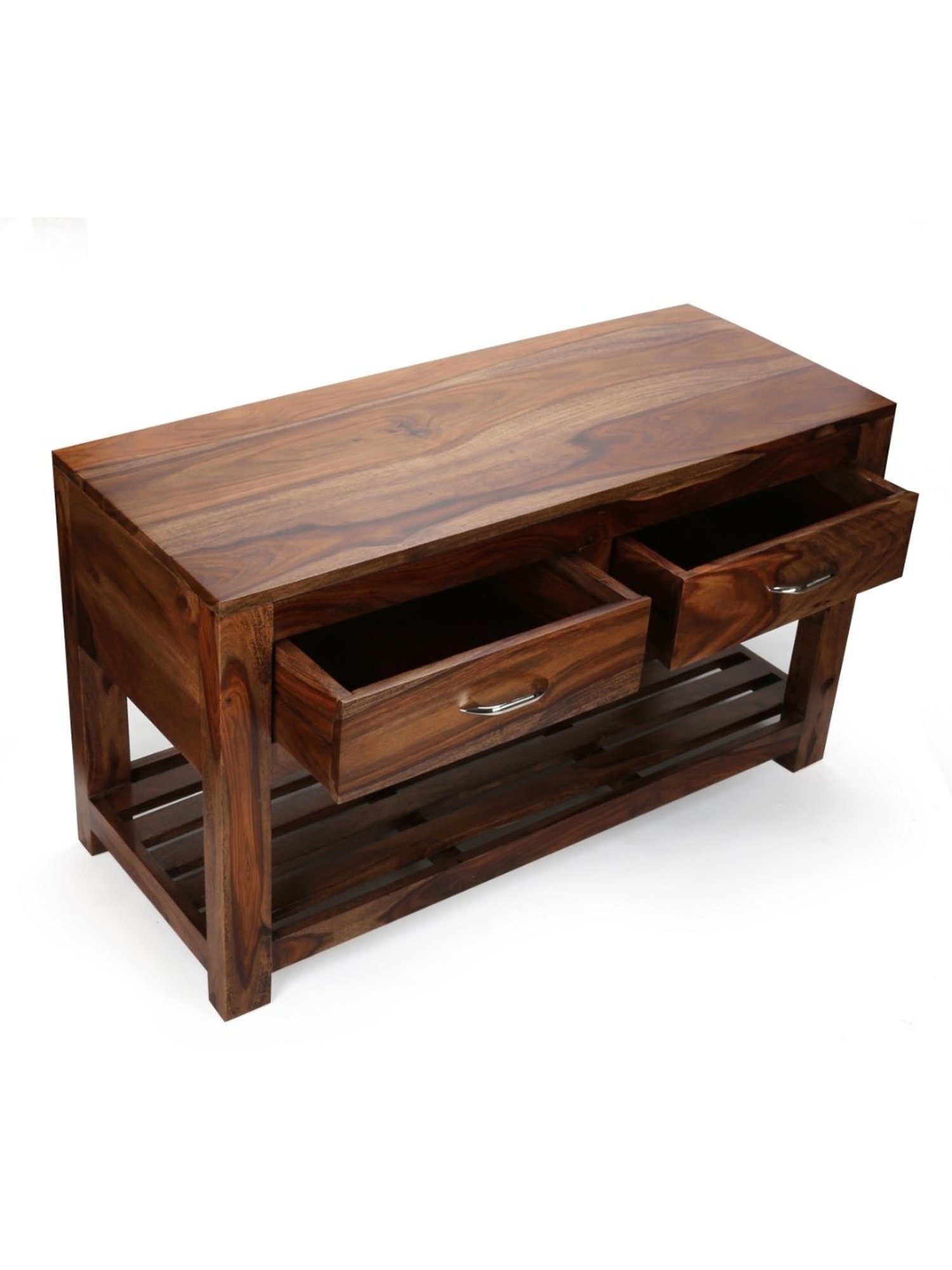 Ikiriya Elder Solid Brown Wood Console Table Teak Finish