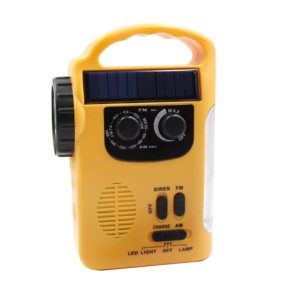 Multiple Use Solar Powered Hand Radio 5LED Flashlight 8LED Reading Light USB Charging Emergency Charger Emergency Alarm