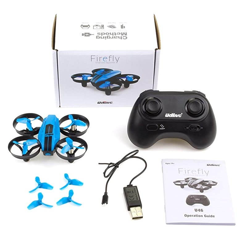 U46 Mini Drone for Kids 24Ghz RC Drones with Auto Hovering Headless Mode Nano Quadcopter Blue
