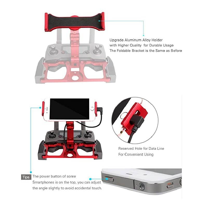 Holder Foldable Ipad Mount Holder Full Aluminum-Alloy Support Crystal Sky for DJI Mavic Air /Mavic 2/Zoom Spark Mavic Air 2s Mini 2 Mavic 2 Pro Controller Mount Accessories