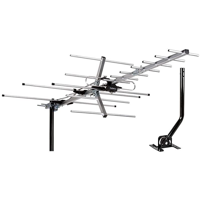 Newest 2020  TV Antenna IndoorOutdoor Yagi Satellite HD Antenna with up to 200 Mile Range Attic or Roof Mount TV Antenna Long Range Digital OTA Antenna for 4K 1080P with Mounting Pole