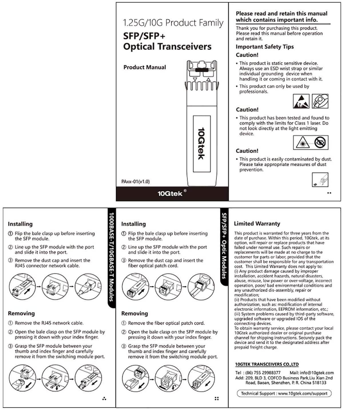 10-PACK 1.25G SFP Transceiver Module 1000Base-LX, Dual LC 1310nm SMF, up to 20 km, for Cisco GLC-LH-SMD, Meraki MA-SFP-1GB-LX10, Ubiquiti, Mikrotik, D-Link, Supermicro, Netgear and More.