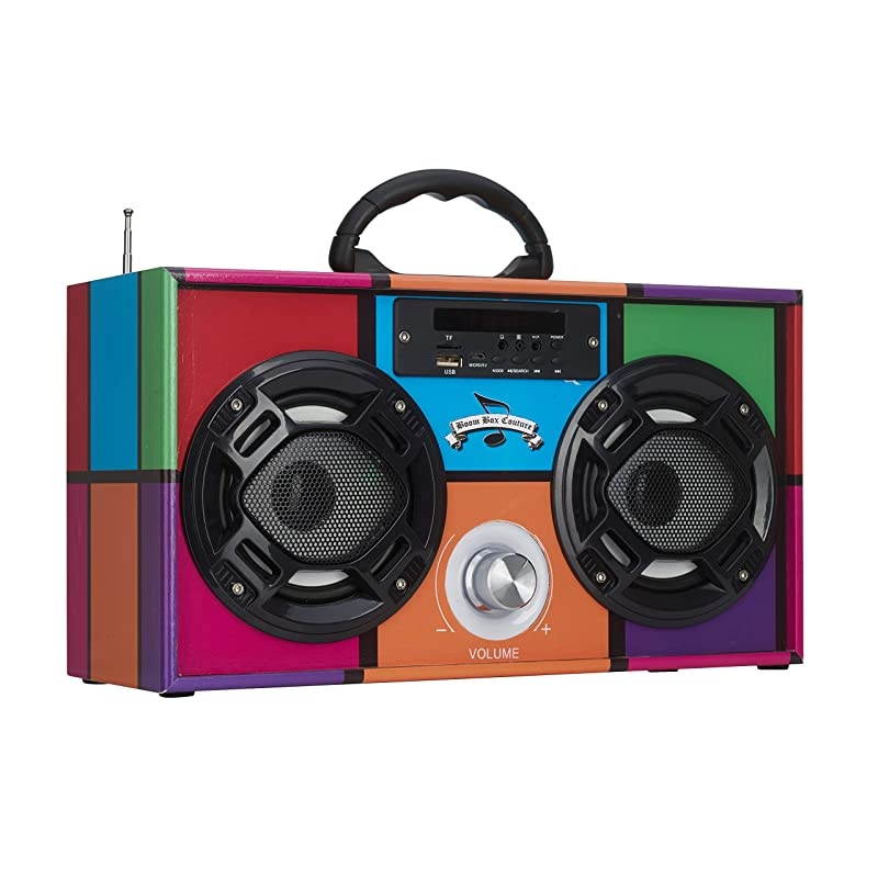 Mini Boombox with LED Speakers Retro Bluetooth Speaker wEnhanced FM Radio Perfect for Home and Outdoor Retro Multi