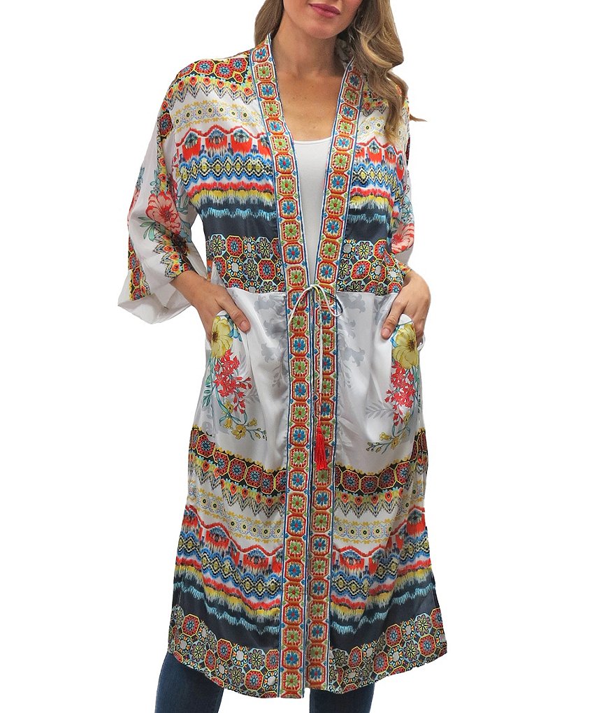 Caroline Rose Tissue Linen Bracelet Sleeve Shirt Jacket