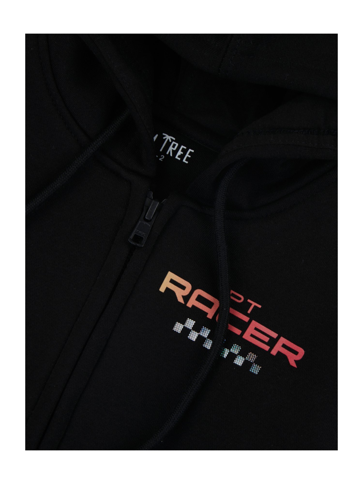 Palm Tree Kids Black Printed Full Sleeves Jacket